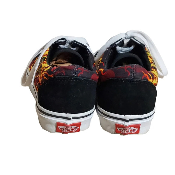 Van's Samurai Rising Old Skool Suede Canvas Black Red Yellow Flames Sneaker - Picture 14 of 15